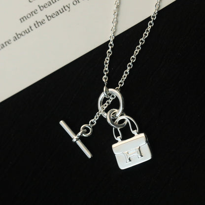 [Lucas Jewelry]POP H PEDANT SILVER NECKLACE