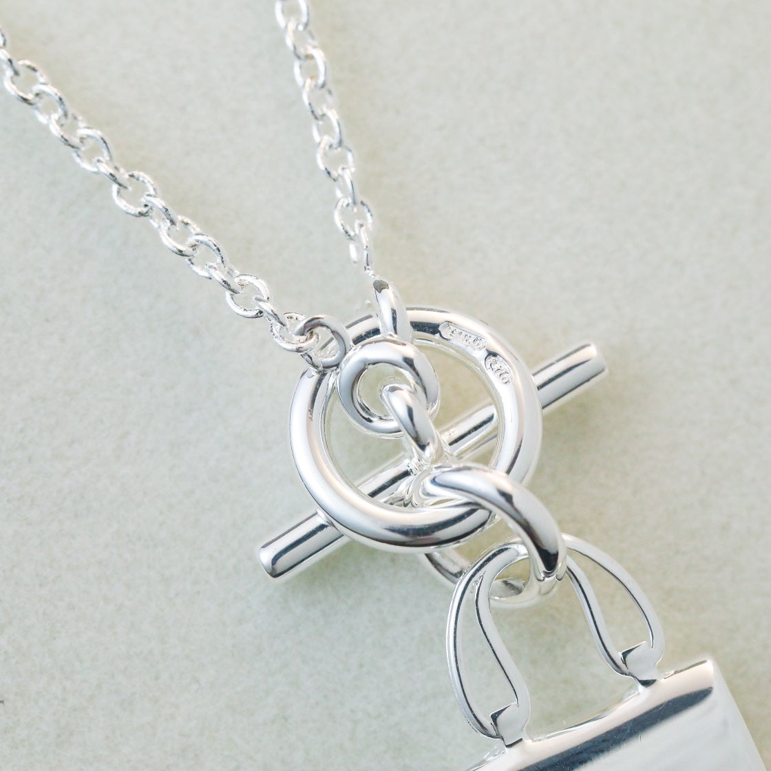 [Lucas Jewelry]POP H PEDANT SILVER NECKLACE