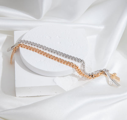 [Lucas Jewelry]KELLY CHAIN SILVER DIAMOND BRACELET