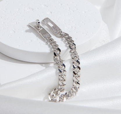 [Lucas Jewelry]KELLY CHAIN SILVER DIAMOND BRACELET