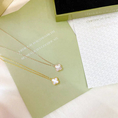 [Lucas Jewelry]CLOVER MINI 9.5MM WHITE MOTHER-OF-PEARL NECKLACE