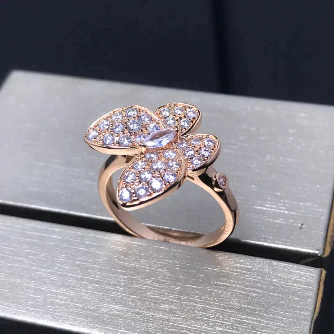 [Lucas Jewelry]BUTTERFLY PINK GOLD DIAMOND RING