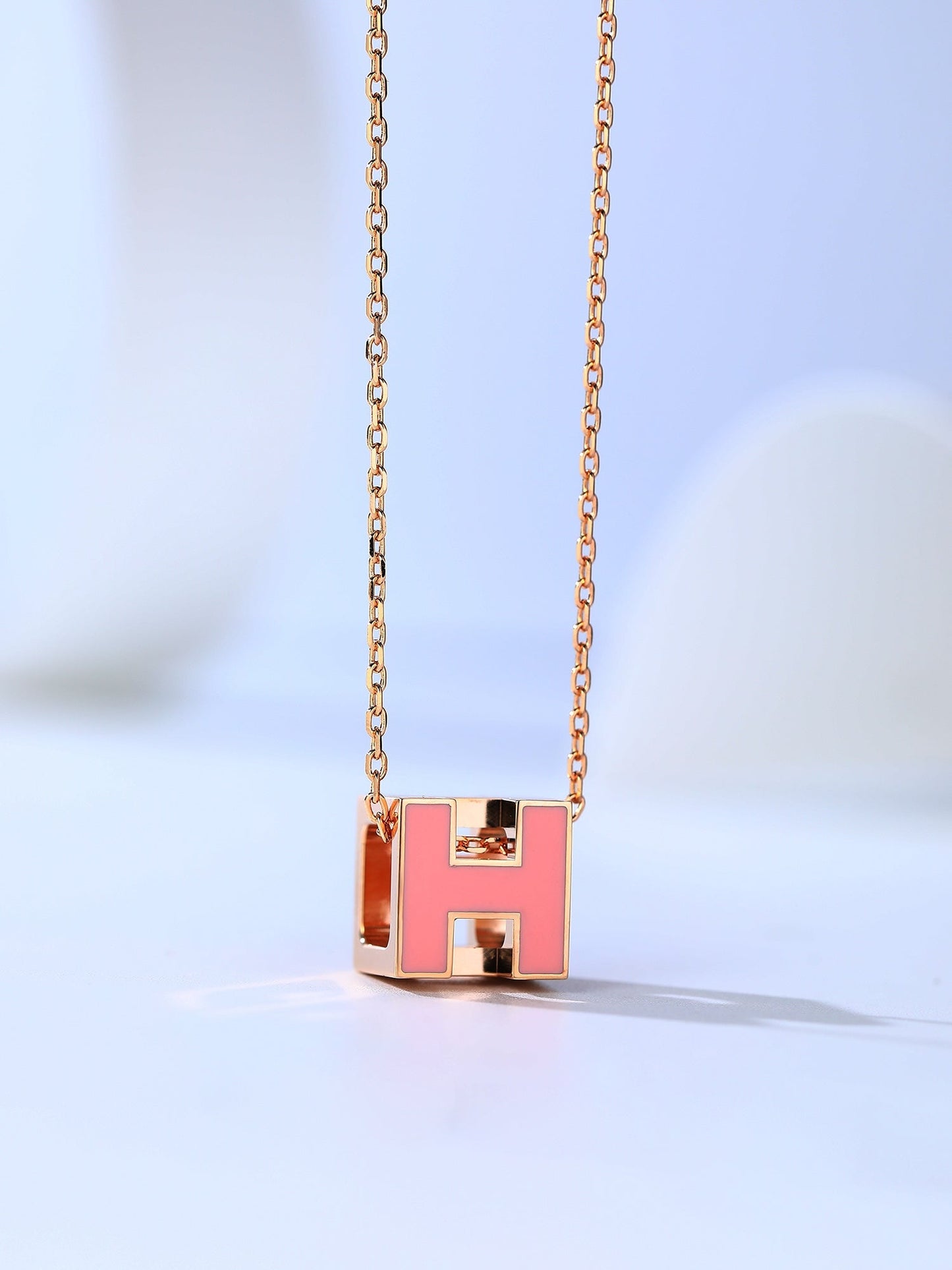 [Lucas Jewelry]H CAGE PINK GOLD NECKLACE