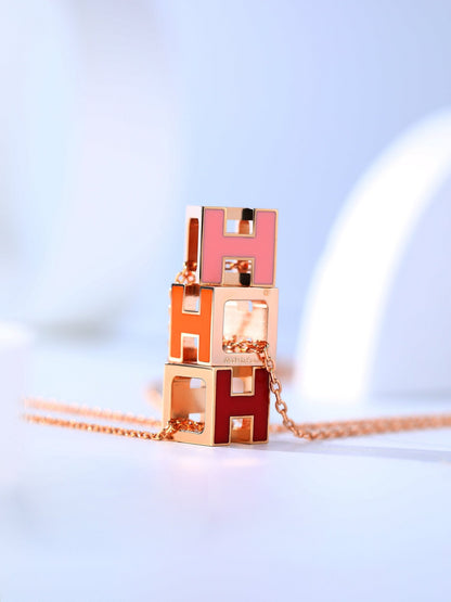 [Lucas Jewelry]H CAGE PINK GOLD NECKLACE