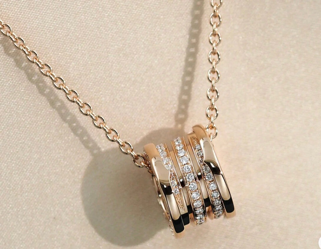 [Lucas Jewelry]ZERO 1 PINK GOLD DIAMOND NECKLACE