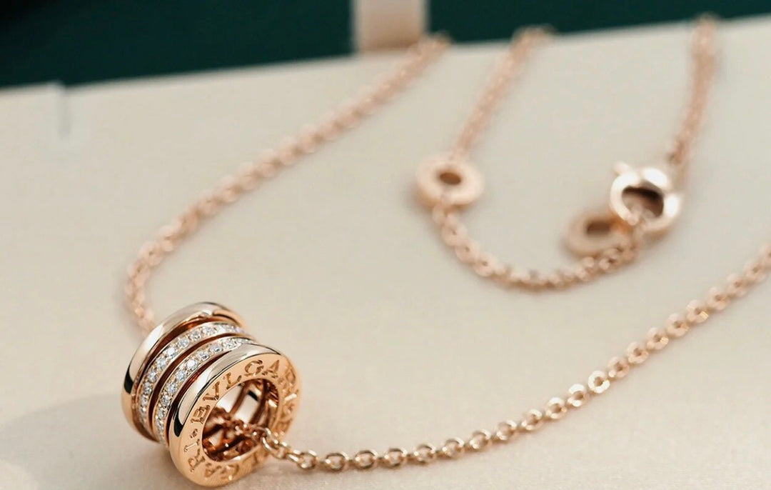 [Lucas Jewelry]ZERO 1 PINK GOLD DIAMOND NECKLACE