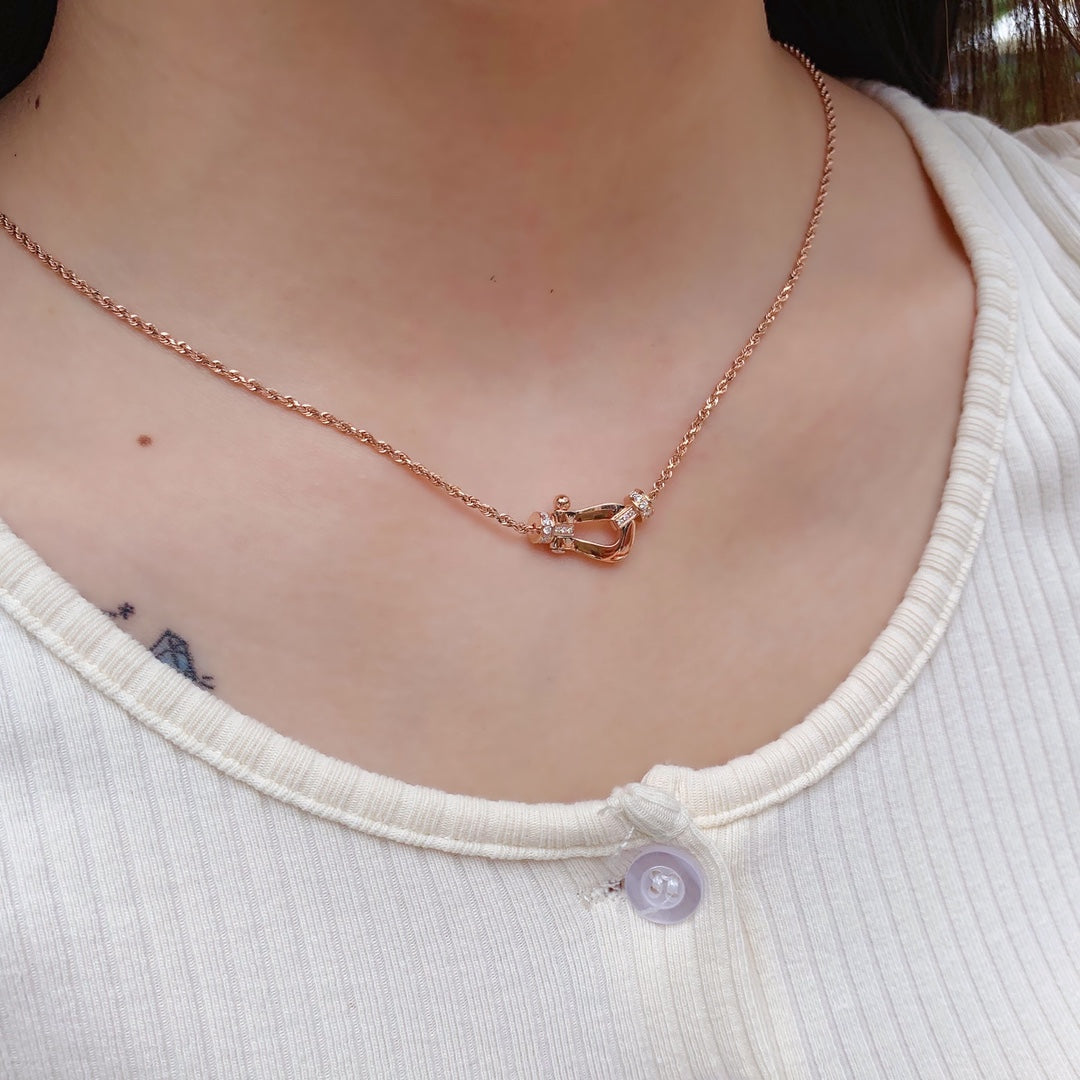 [Lucas Jewelry]FORCE 10 PINK GOLD DIAMOND NECKLACE