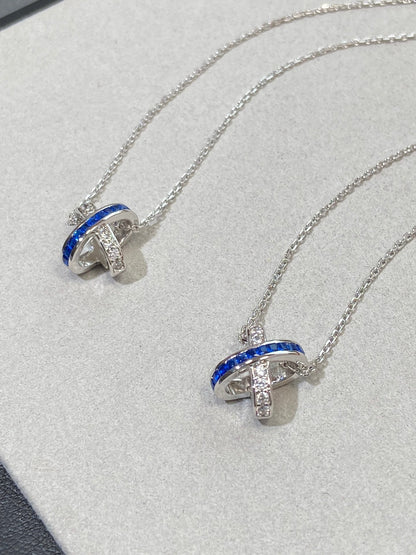 [Lucas Jewelry]LIENS DIAMOND SILVER NECKLACE