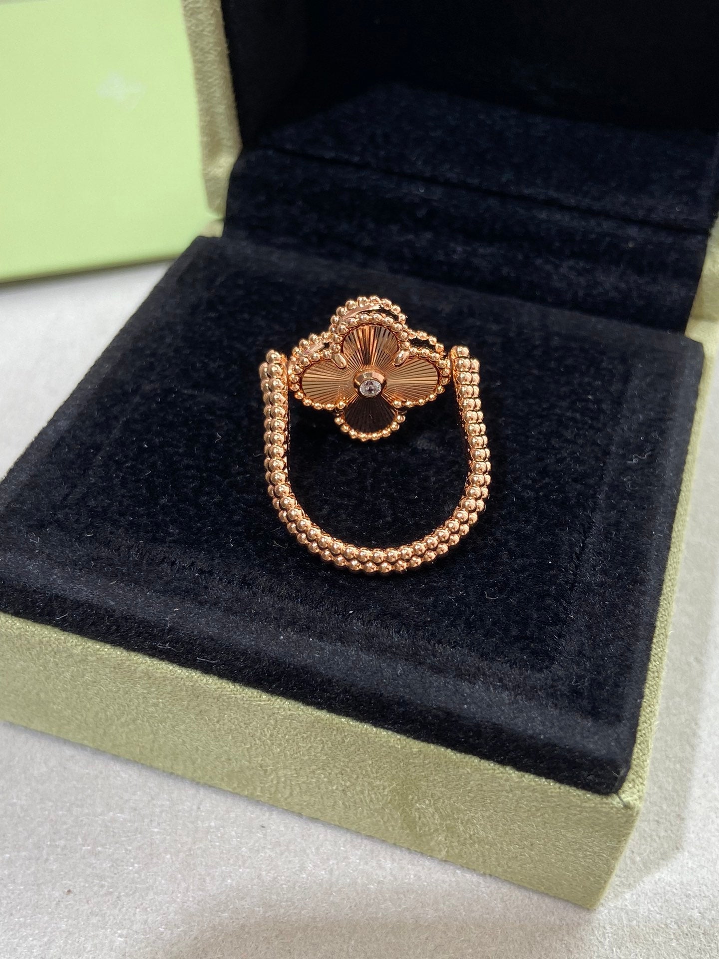 [Lucas Jewelry]CLOVER RIVERSIBLE ROSE GOLD RING