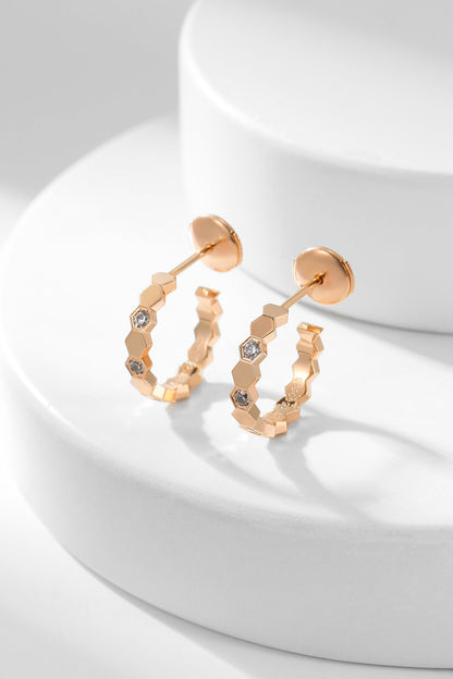 [Lucas Jewelry]BEE LOVE DIAMOND HOOP EARRINGS