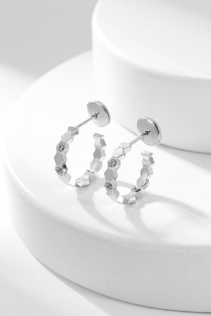 [Lucas Jewelry]BEE LOVE DIAMOND HOOP EARRINGS