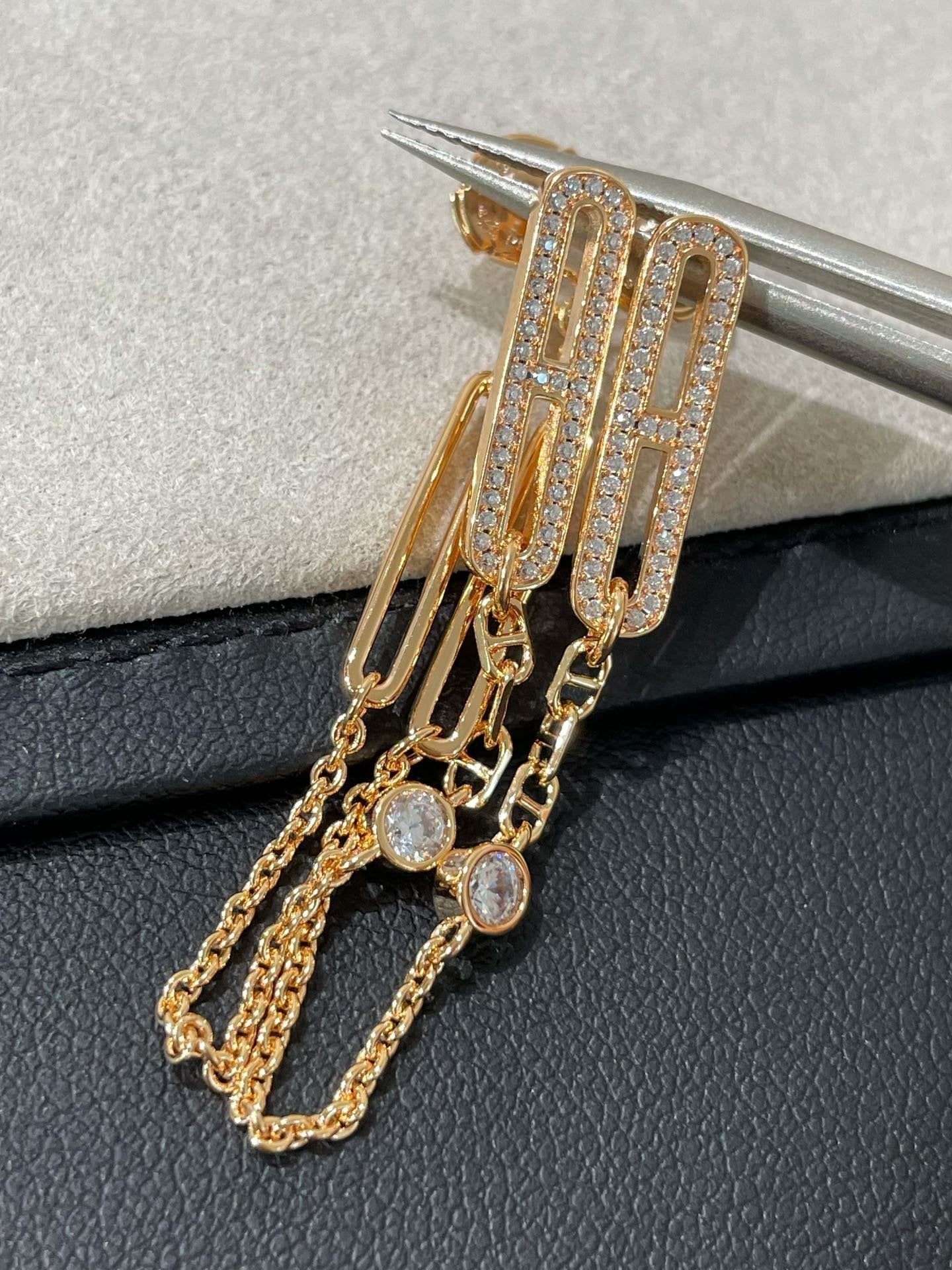 [Lucas Jewelry]CHAINE CHAOS DIAMOND DROP EARRINGS