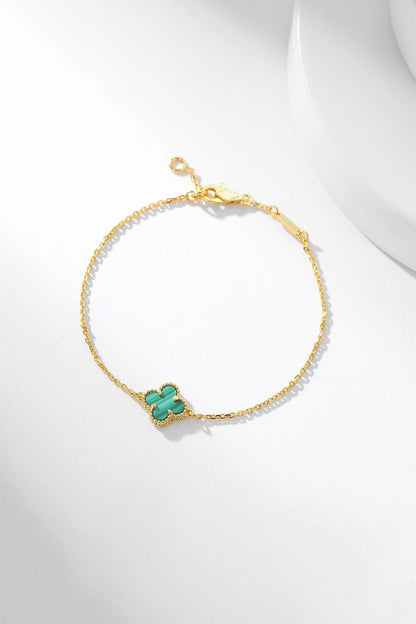 [Lucas Jewelry]CLOVER BRACELET MALACHITE 1 MOTIF