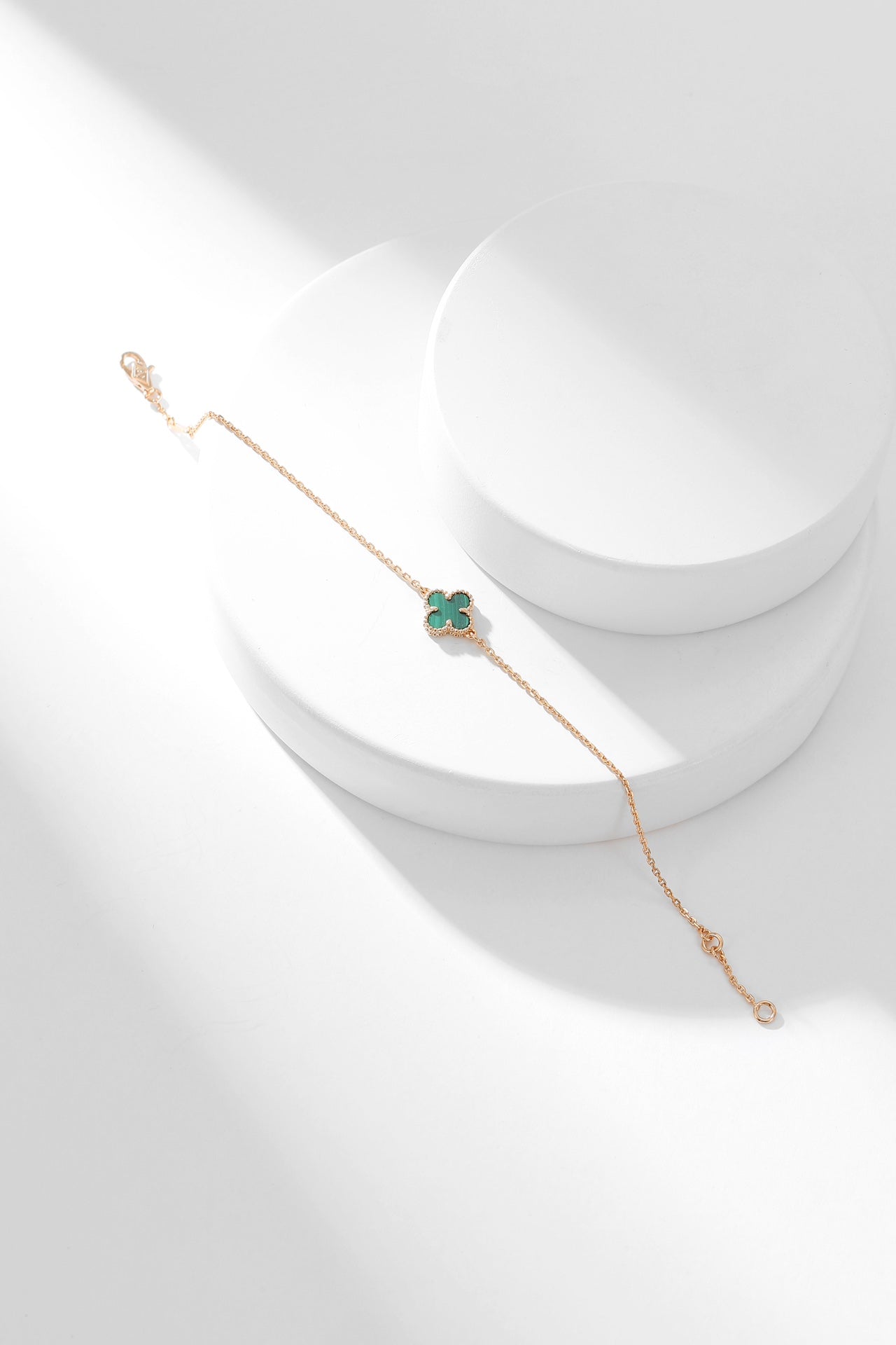 [Lucas Jewelry]CLOVER BRACELET MALACHITE 1 MOTIF