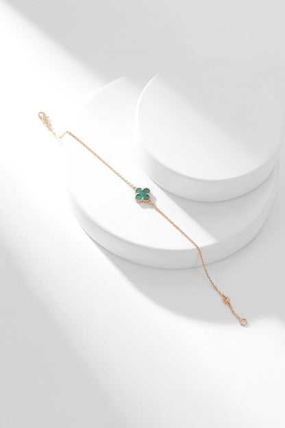 [Lucas Jewelry]CLOVER BRACELET MALACHITE 1 MOTIF