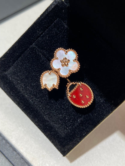 [Lucas Jewelry]LUCKY 3 MOTIF ROSE GOLD RING