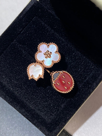 [Lucas Jewelry]LUCKY 3 MOTIF ROSE GOLD RING