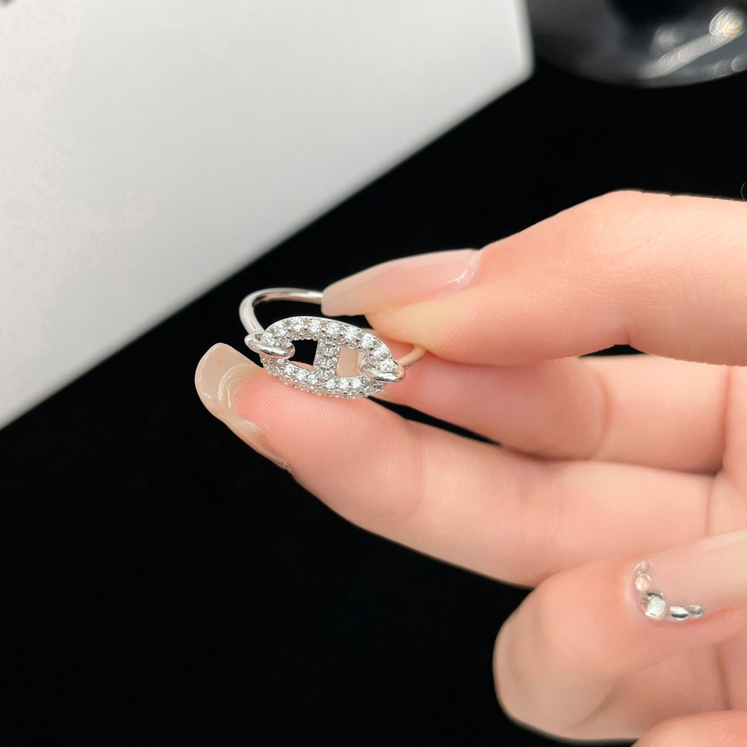 [Lucas Jewelry]RONDE SMALL SILVER DIAMOND RING