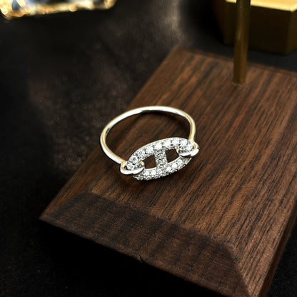 [Lucas Jewelry]RONDE SMALL SILVER DIAMOND RING