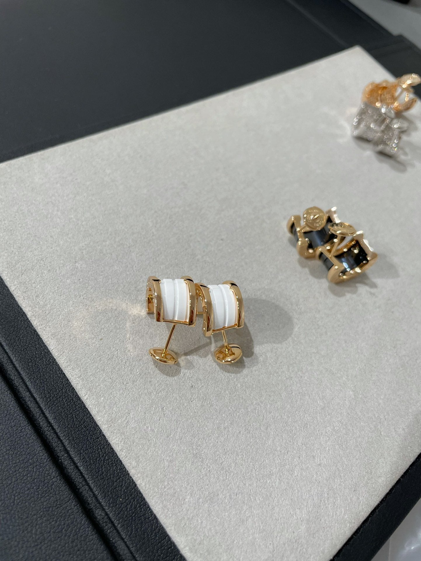 [Lucas Jewelry]ZERO 1 PINK GOLD CERAMIC EARRINGS