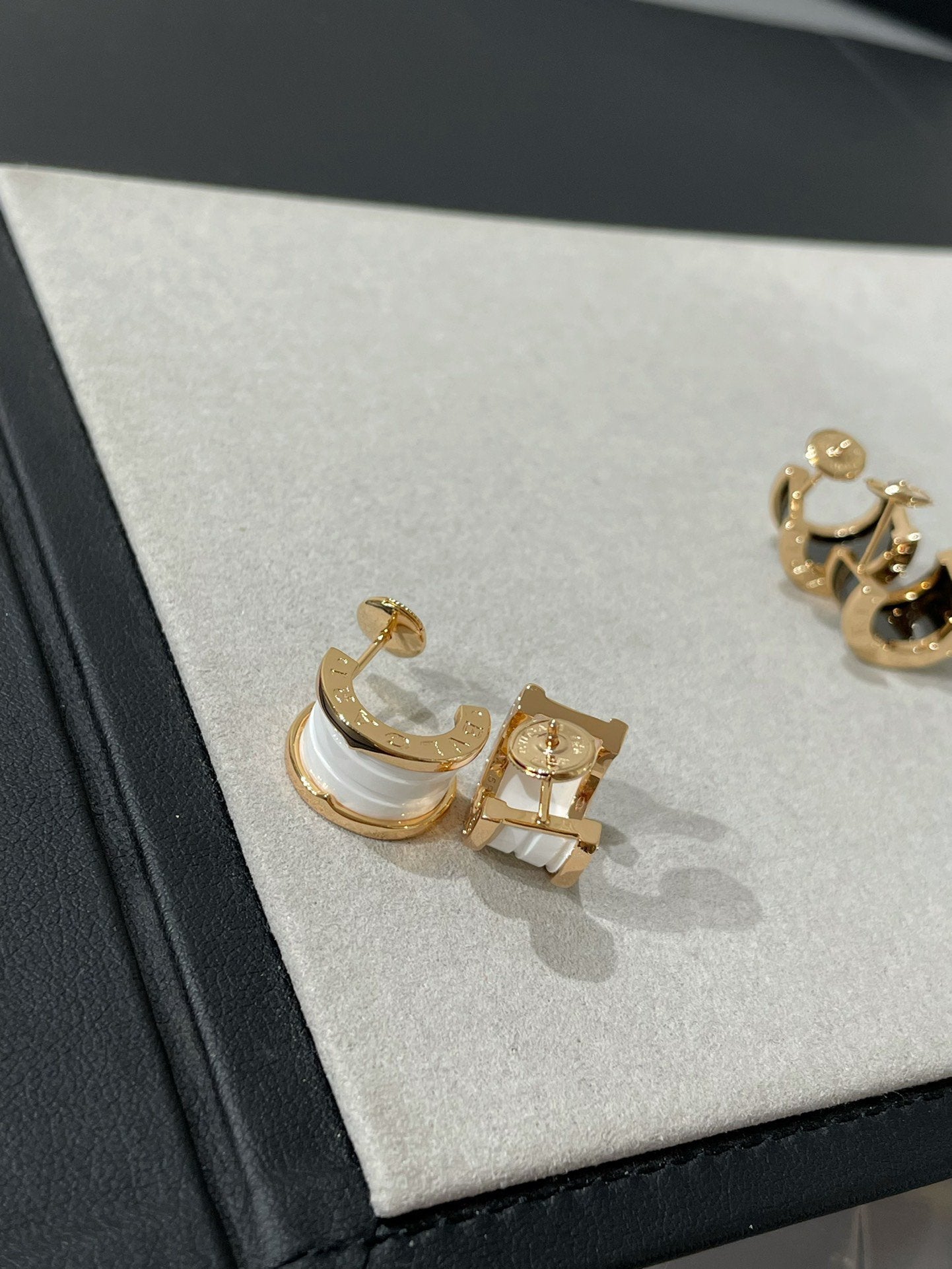 [Lucas Jewelry]ZERO 1 PINK GOLD CERAMIC EARRINGS