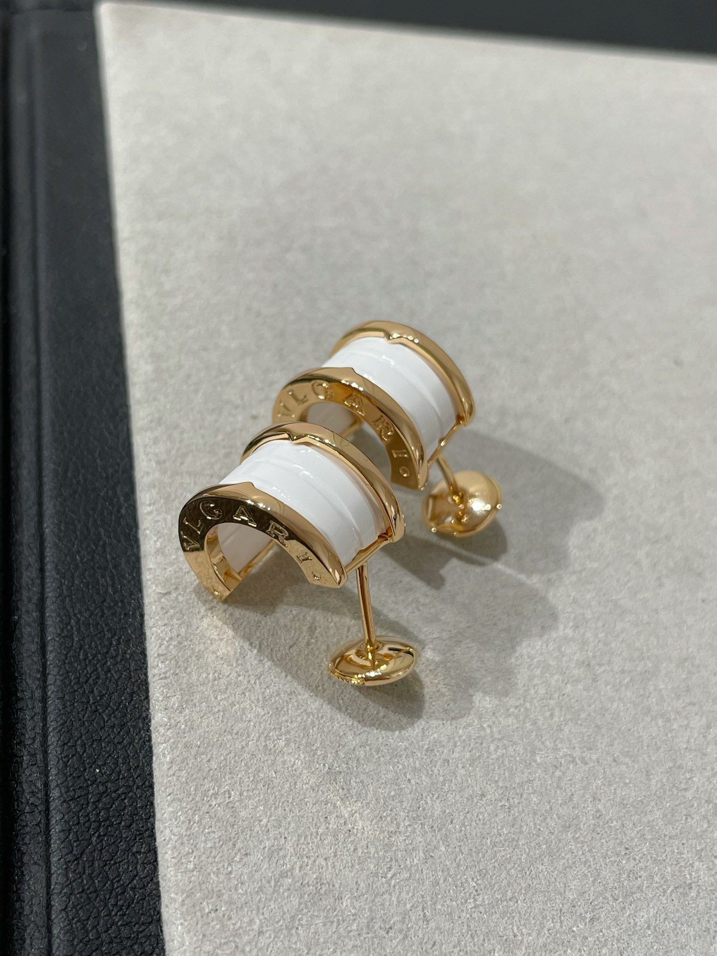 [Lucas Jewelry]ZERO 1 PINK GOLD CERAMIC EARRINGS