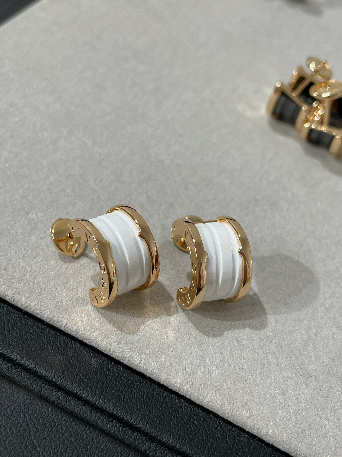 [Lucas Jewelry]ZERO 1 PINK GOLD CERAMIC EARRINGS