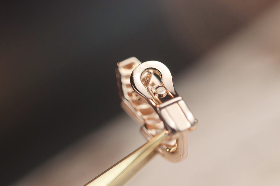 [Lucas Jewelry]SERPENT PINK GOLD DIAMOND EARRINGS