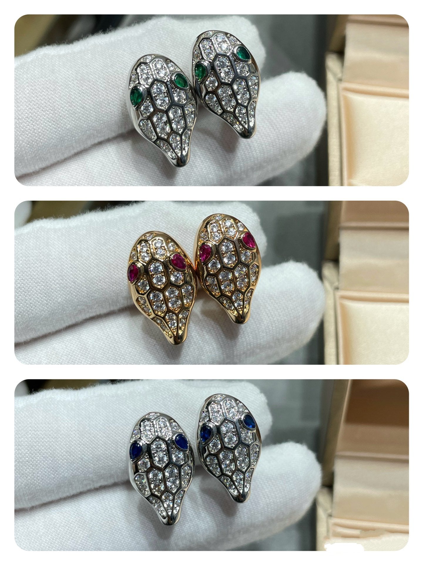 [Lucas Jewelry]SERPENT DIAMOND STUD EARRINGS