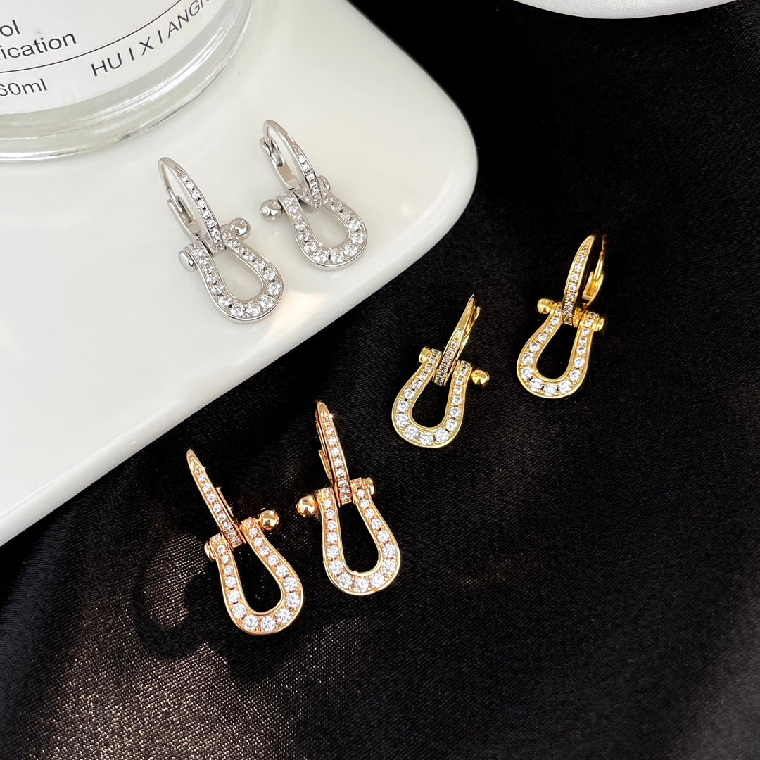 [Lucas Jewelry]FORCE 10 FULL DIAMOND DROP EARRINGS MEDIUM MODEL