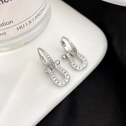 [Lucas Jewelry]FORCE 10 FULL DIAMOND DROP EARRINGS MEDIUM MODEL