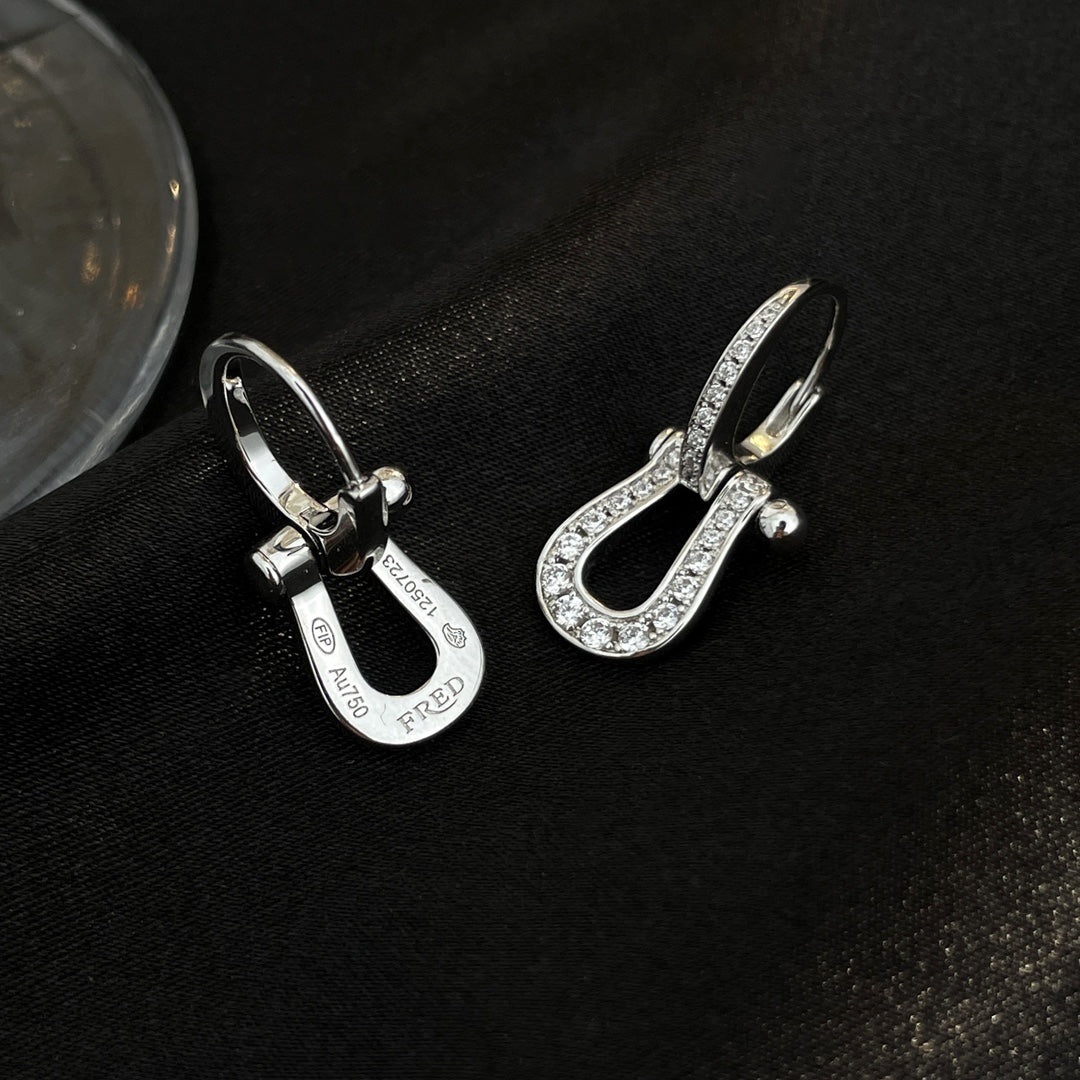 [Lucas Jewelry]FORCE 10 FULL DIAMOND DROP EARRINGS MEDIUM MODEL