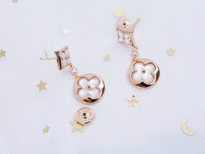 [Lucas Jewelry]STAR AND SUN PINK GOLD MOP DROP EARRINGS