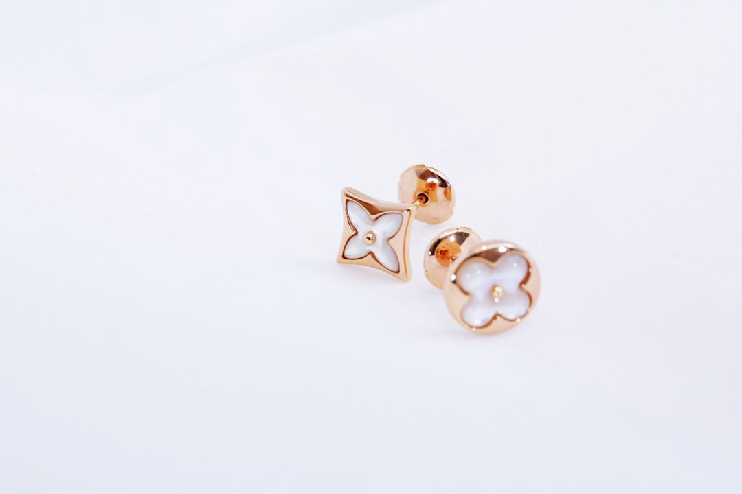 [Lucas Jewelry]STAR AND SUN PINK GOLD MOP STUD EARRINGS