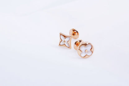 [Lucas Jewelry]STAR AND SUN PINK GOLD MOP STUD EARRINGS