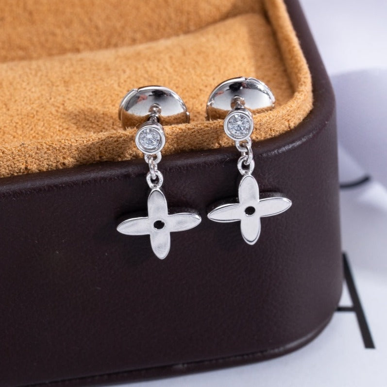 [Lucas Jewelry]VIDYLLE SILVER DIAMOND MINI DROP EARRINGS