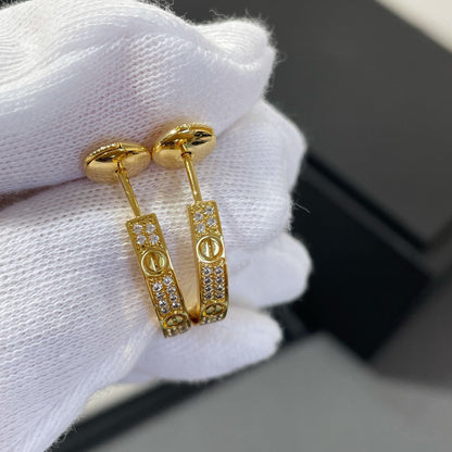 [Lucas Jewelry]LOVE DIAMOND GOLD HOOP EARRINGS