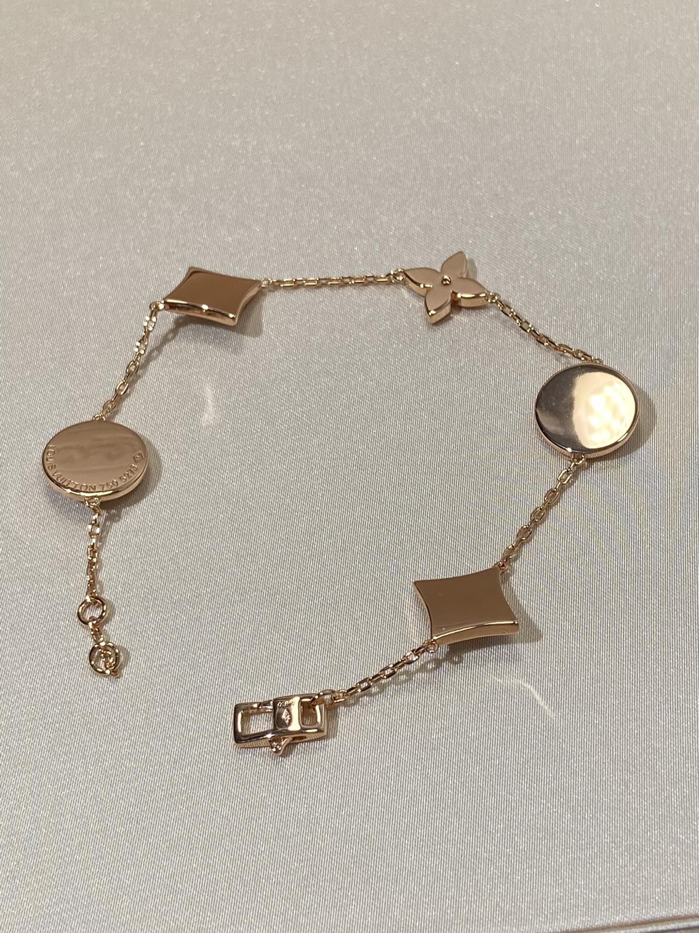 [Lucas Jewelry]STAR AND SUN 5 MOTIF MOP PINK GOLD BRACELET