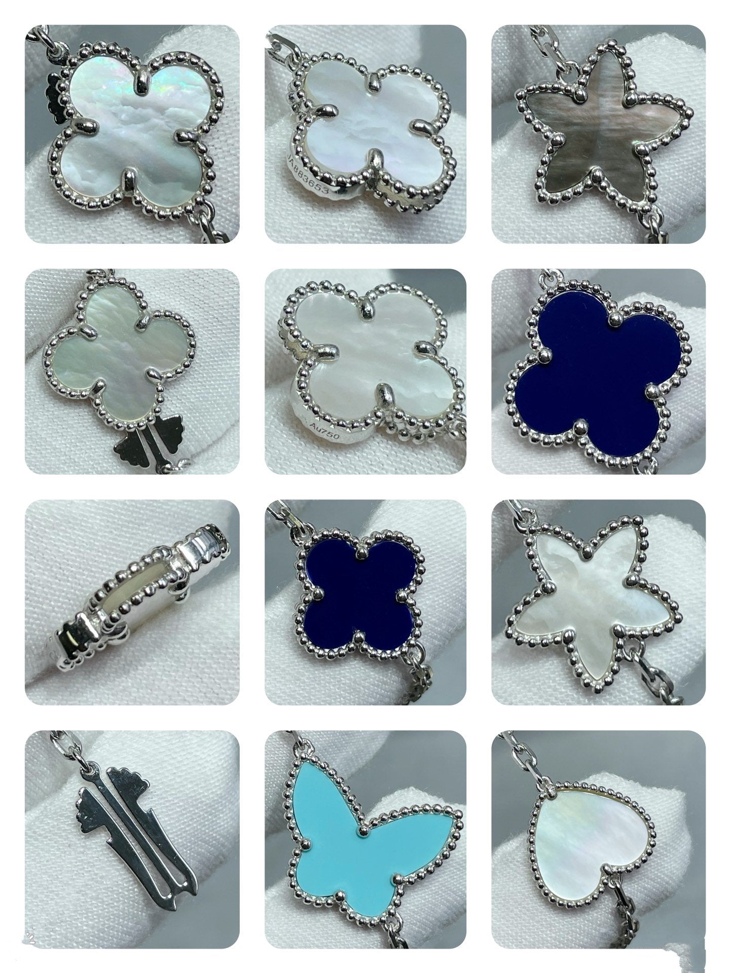 [Lucas Jewelry]LUCKY CLOVER SILVER 11 MOTIF NECKLACE