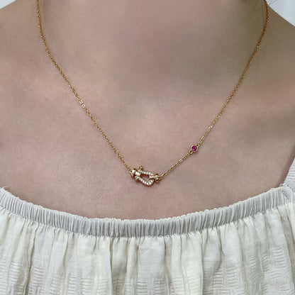 [Lucas Jewelry]FORCE 10 DIAMOND PINK GOLD NECKLACE