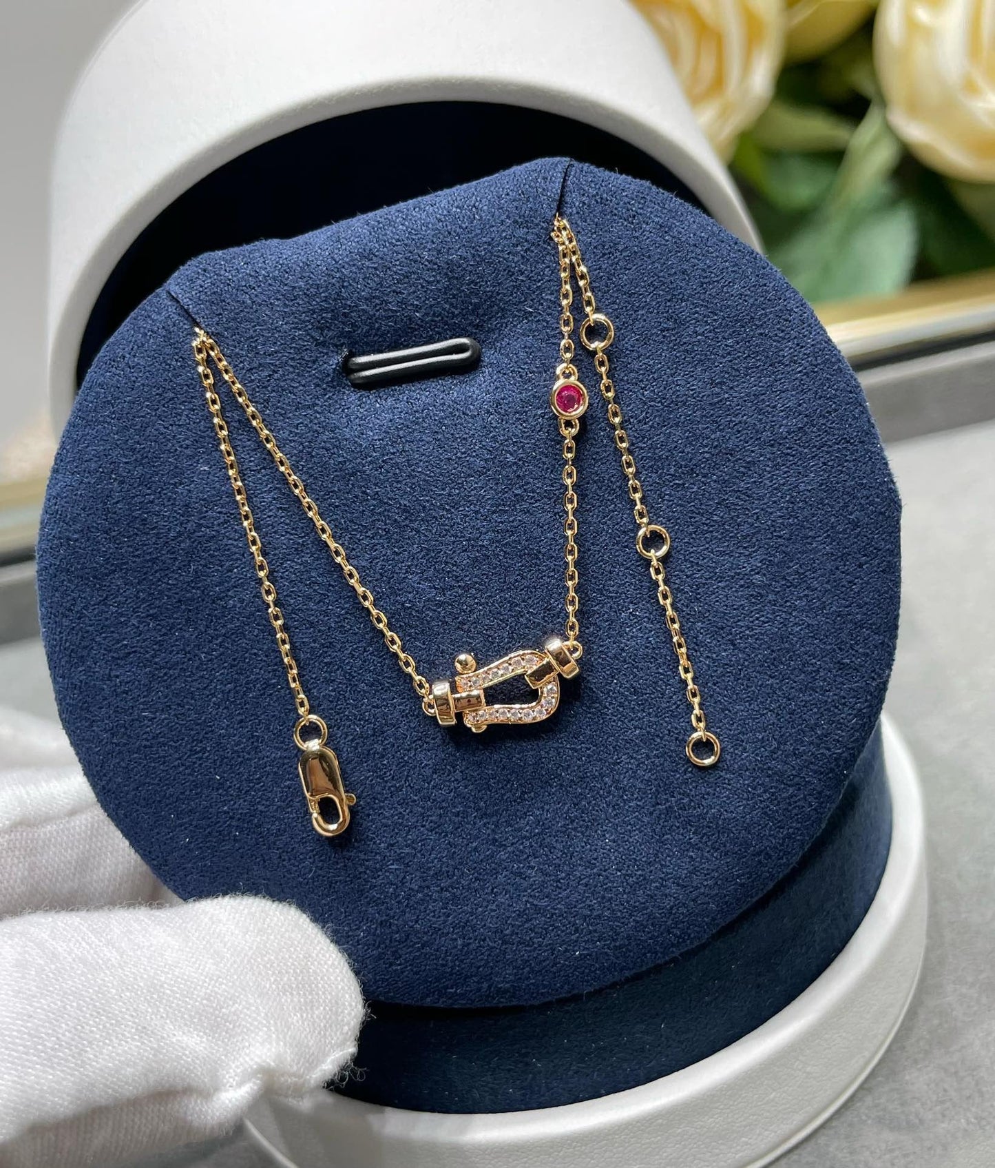 [Lucas Jewelry]FORCE 10 DIAMOND PINK GOLD NECKLACE