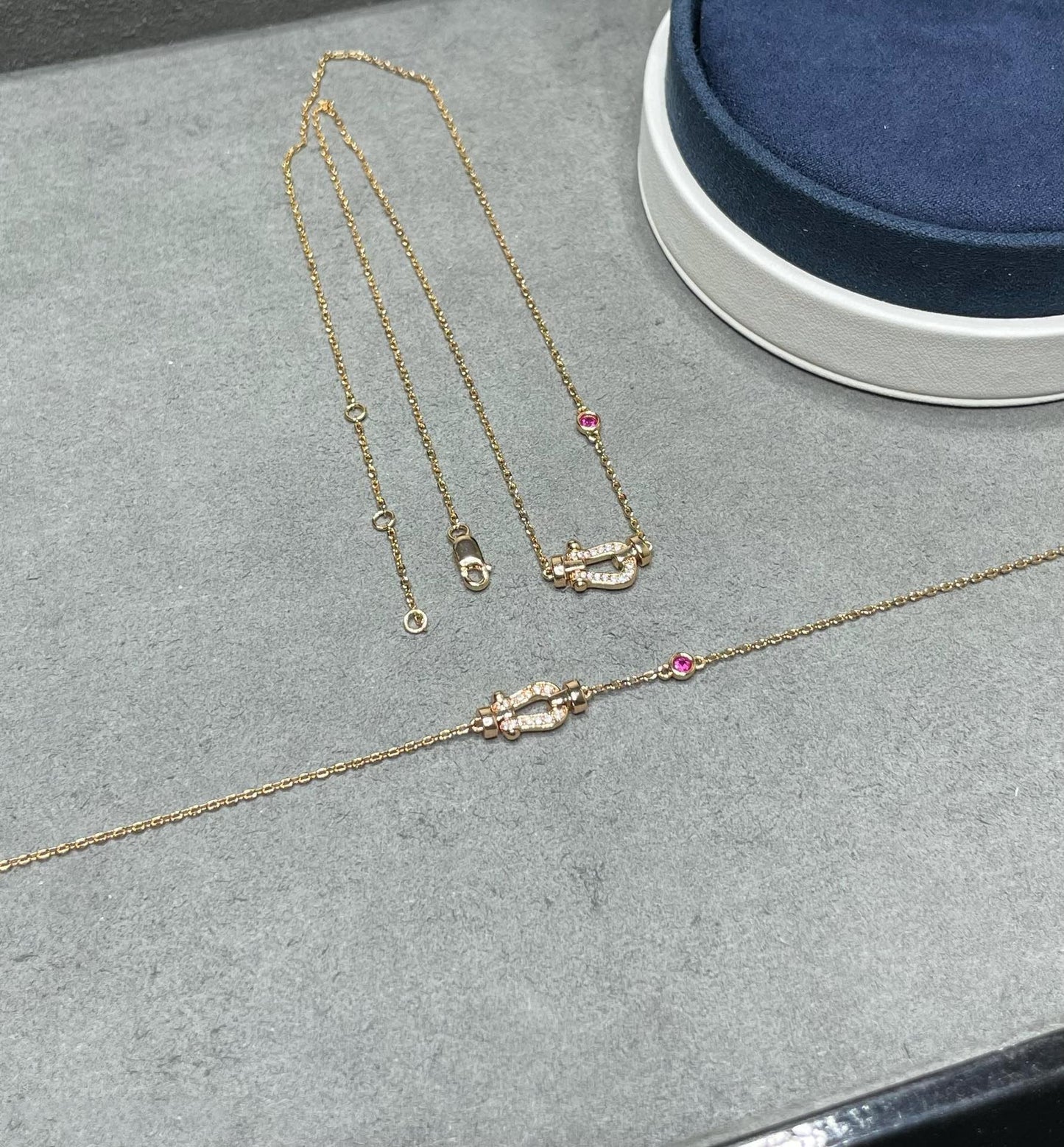 [Lucas Jewelry]FORCE 10 DIAMOND PINK GOLD NECKLACE