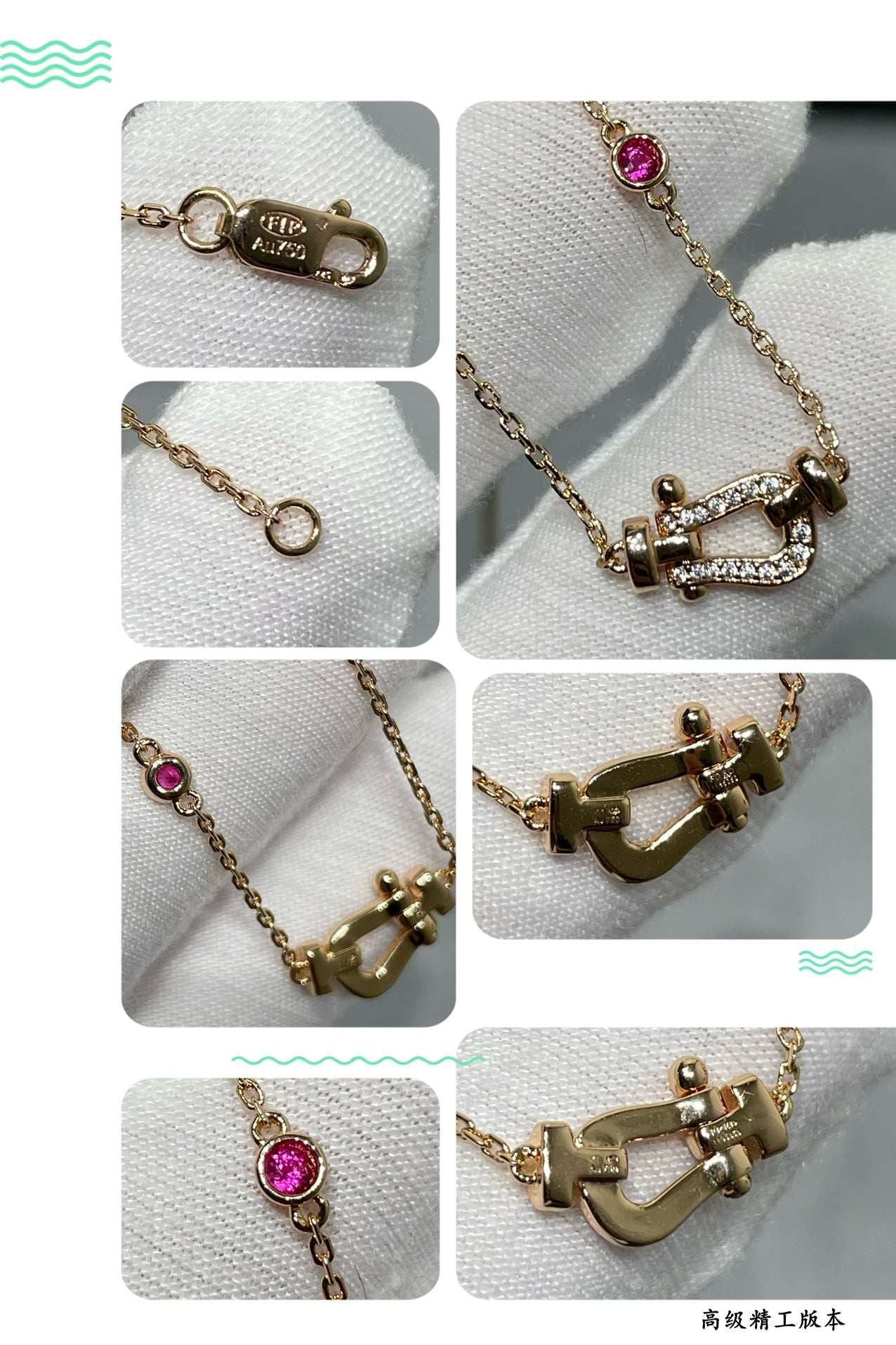 [Lucas Jewelry]FORCE 10 DIAMOND PINK GOLD NECKLACE