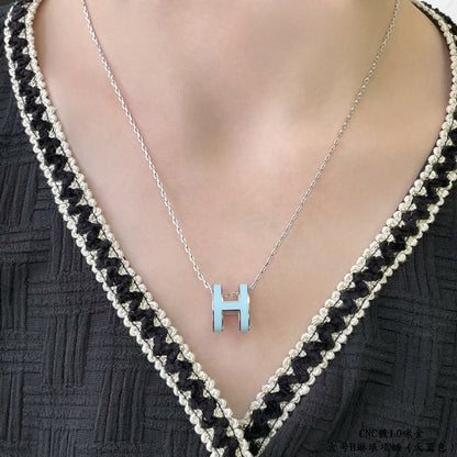 [Lucas Jewelry]POP H SKY BLUE NECKLACE