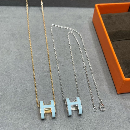 [Lucas Jewelry]POP H SKY BLUE NECKLACE