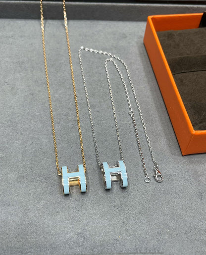 [Lucas Jewelry]POP H SKY BLUE NECKLACE