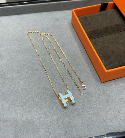 [Lucas Jewelry]POP H SKY BLUE NECKLACE