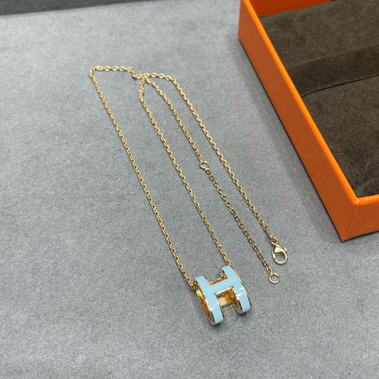 [Lucas Jewelry]POP H SKY BLUE NECKLACE