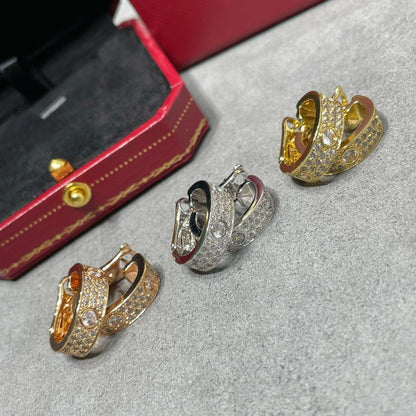 [Lucas Jewelry]LOVE 5.5MM DIAMOND PAVED EARRINGS