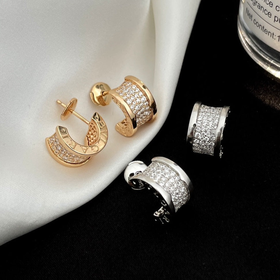 [Lucas Jewelry]ZERO 1 DIAMOND PAVED EARRINGS